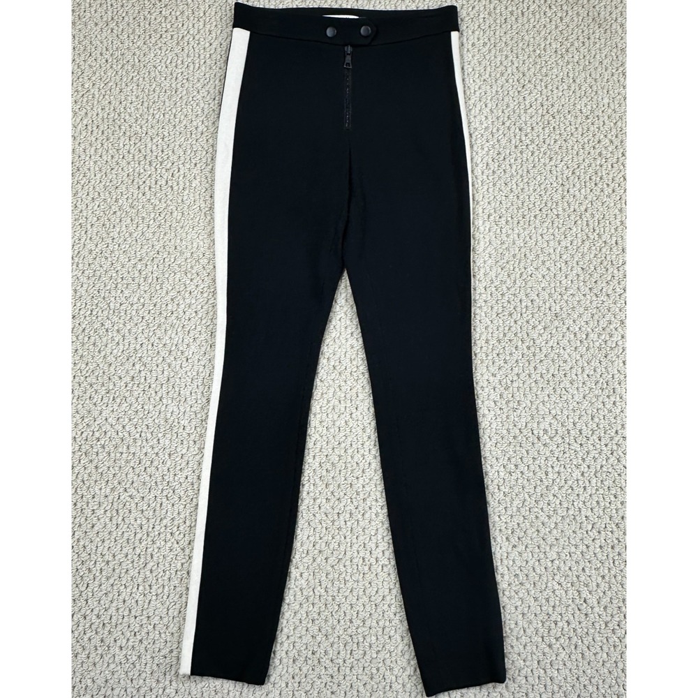 Alice + Olivia Pants Womens 0 Black Daryl Riding Natural Stretch Twill Revolve